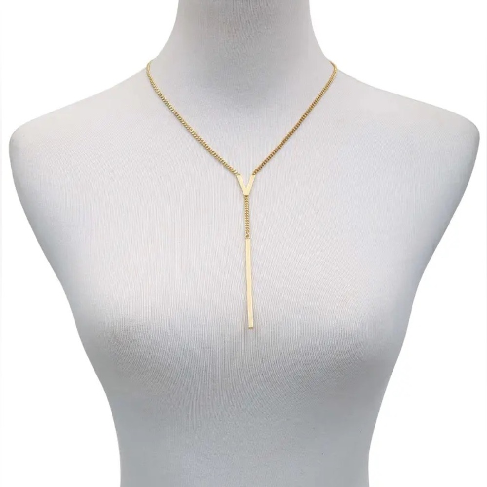 Vince Camuto Gold V Lariat Necklace